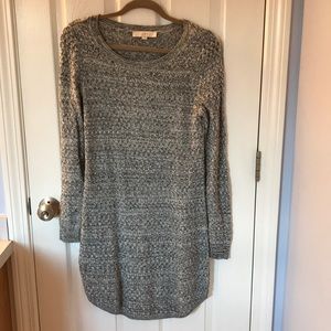 Loft gray and black sweater dress